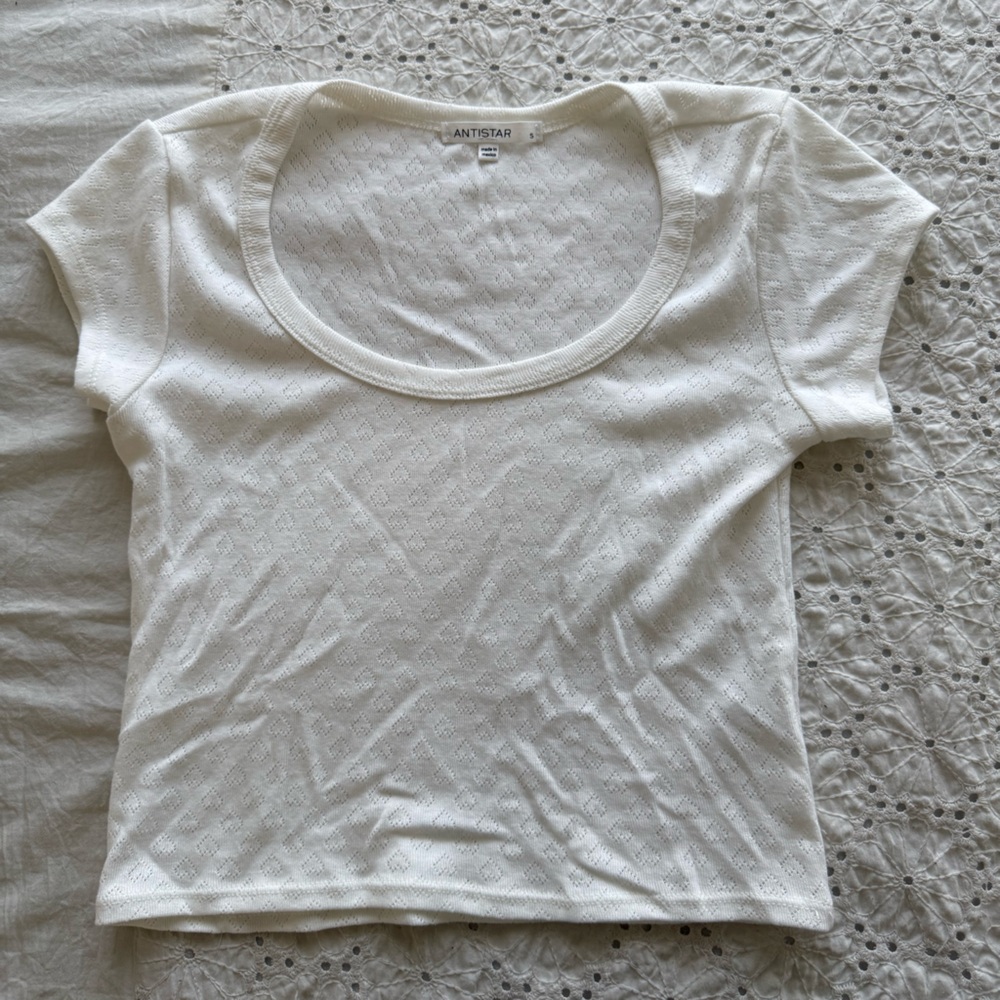 Brandy Melville Lookalike White Eyelet Top